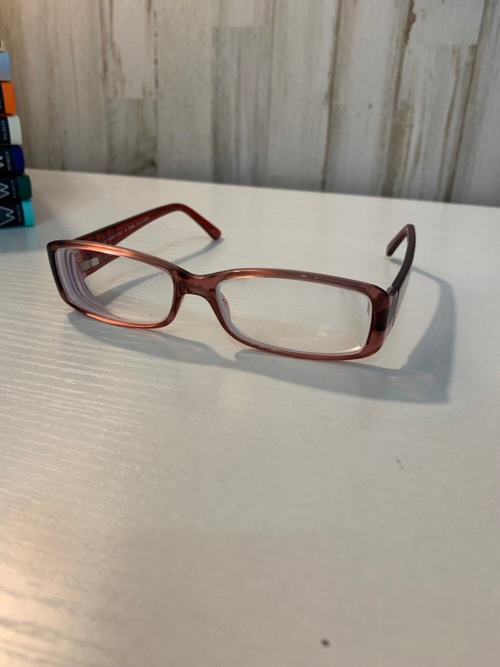 Fendi Eyeglass Frames Womens Red Rectangular FF Logo Temples